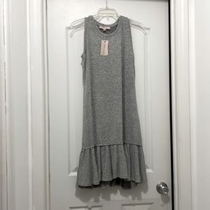 NWT Philosophy Sporty Grey Ruffle midi tank dress women's sz Small